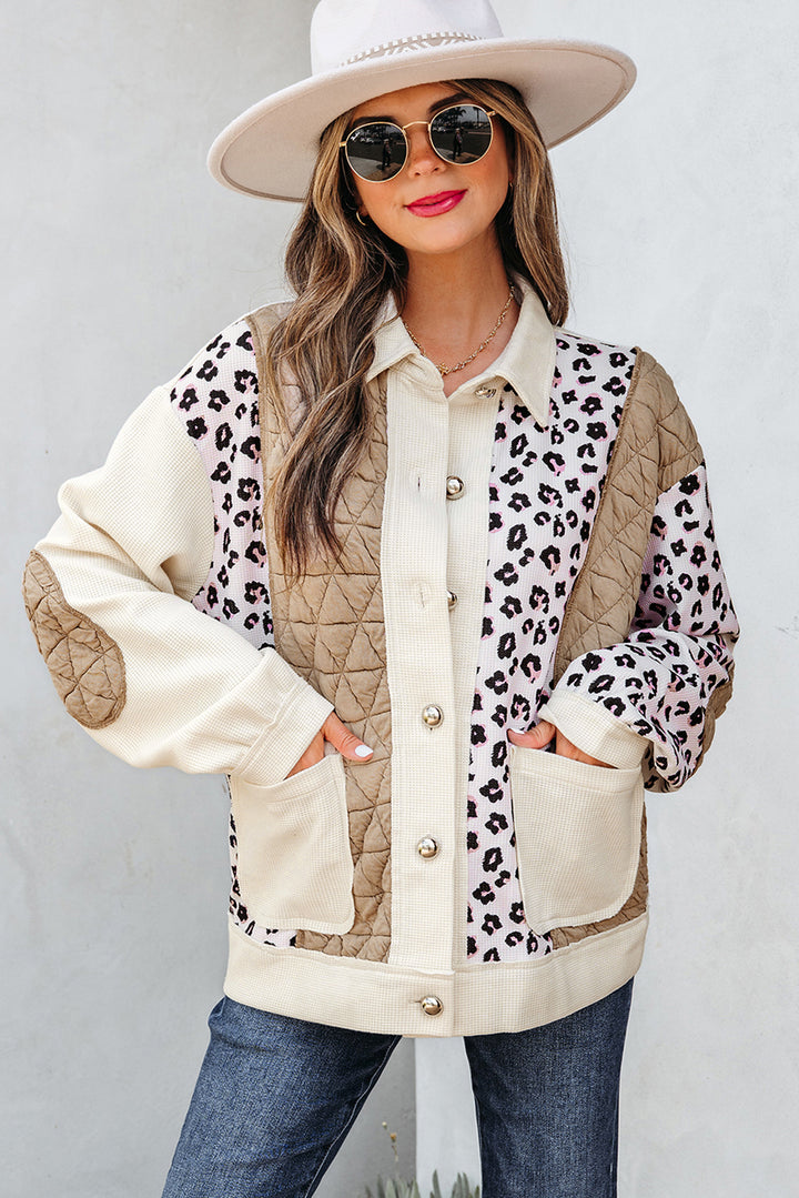 Luke & Estelle “Caffeine & Confidence” Quilted Leopard Patch Shacket – BHB Boutique Exclusive ☕🐆