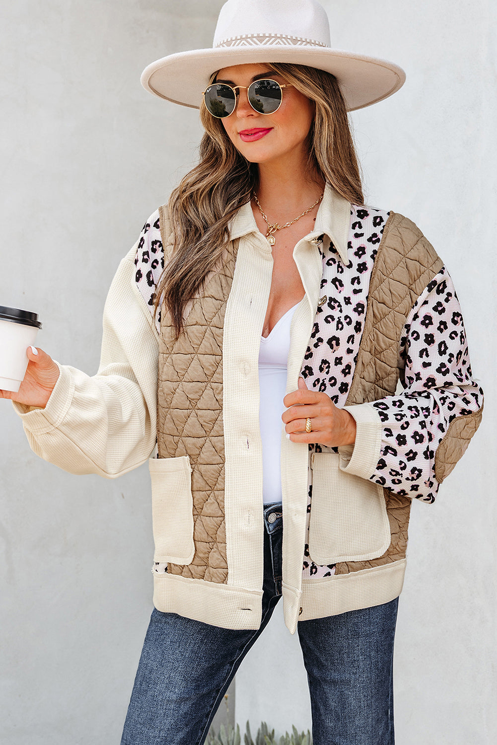 Luke & Estelle “Caffeine & Confidence” Quilted Leopard Patch Shacket – BHB Boutique Exclusive ☕🐆