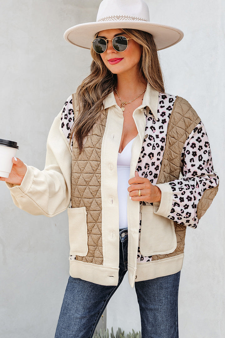 Luke & Estelle “Caffeine & Confidence” Quilted Leopard Patch Shacket – BHB Boutique Exclusive ☕🐆