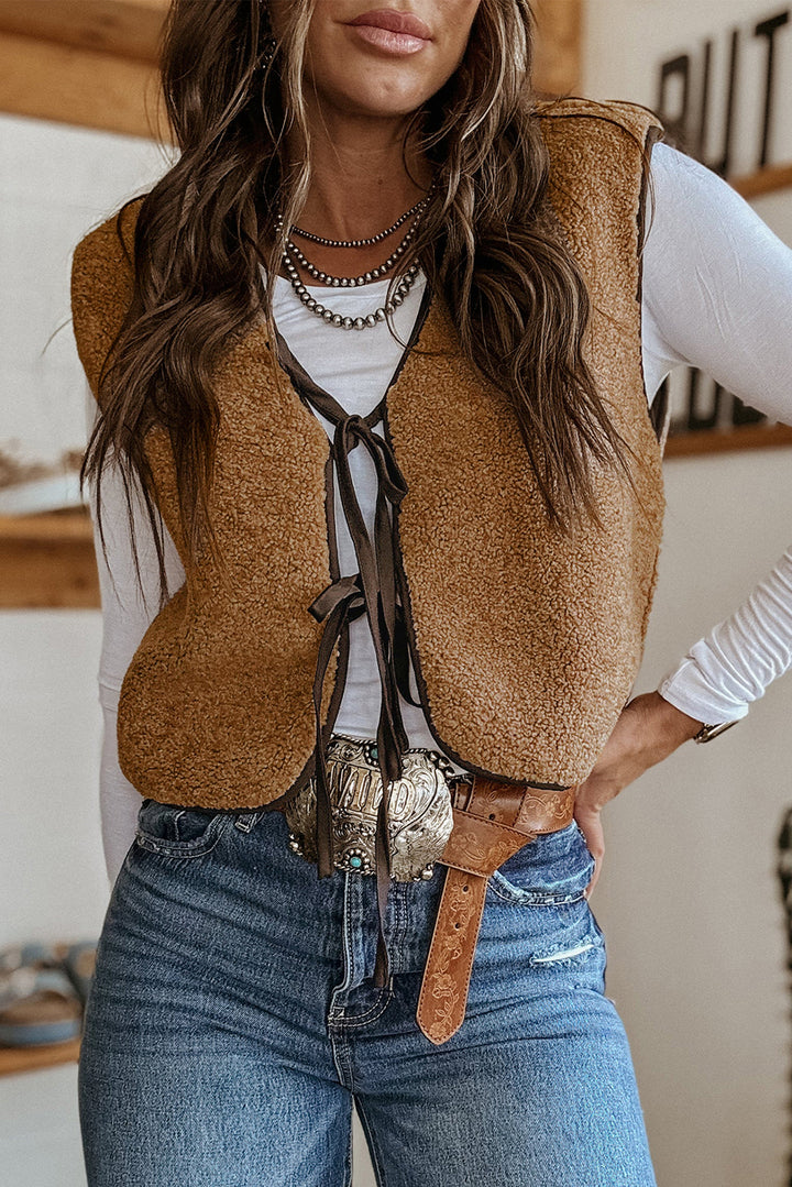 Trailblazer Teddy Vest – Camel Luxe Edition