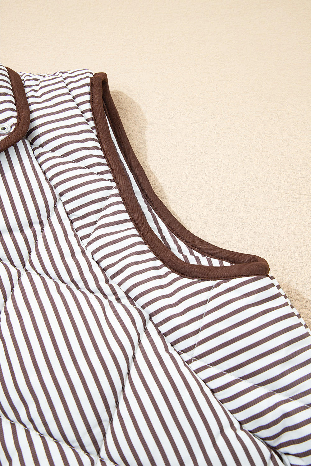 ⚡️ Stripe Right Quilted Vest — Cocoa & Cream Edition