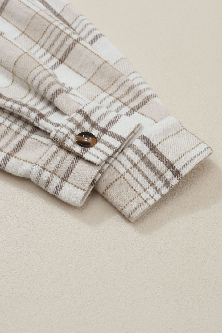 Trailblazer Neutral Plaid Hooded Shacket 🤎🧥