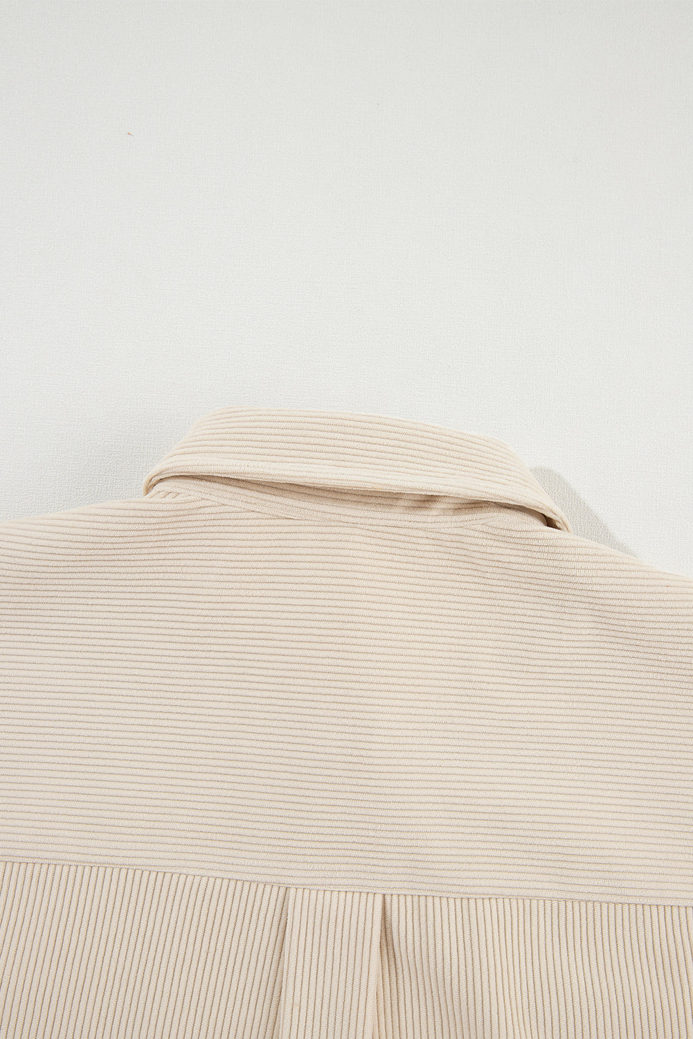 Cozy Contrast Cord & Houndstooth Button-Down Shacket – Oatmilk & Caramel