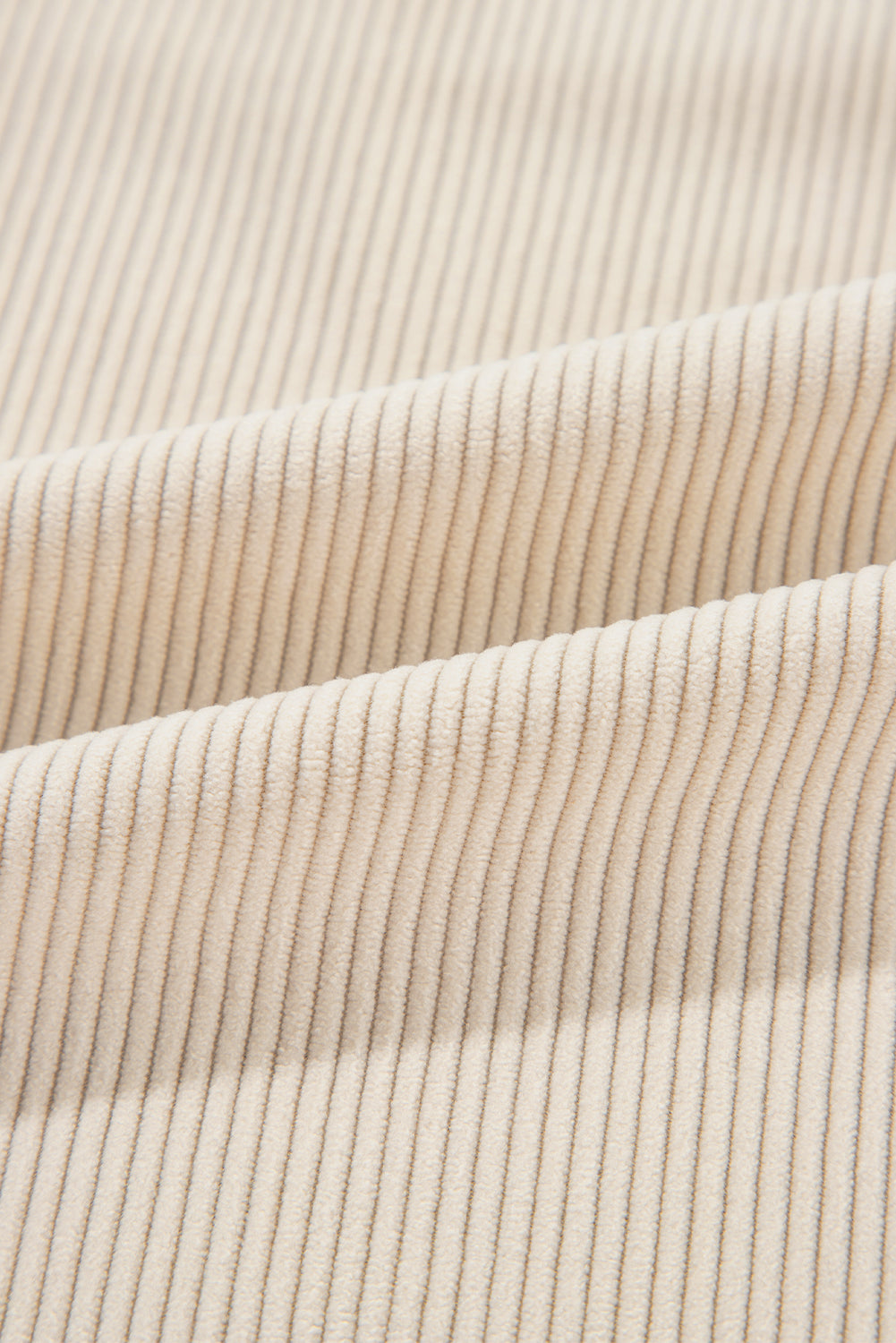 Cozy Contrast Cord & Houndstooth Button-Down Shacket – Oatmilk & Caramel