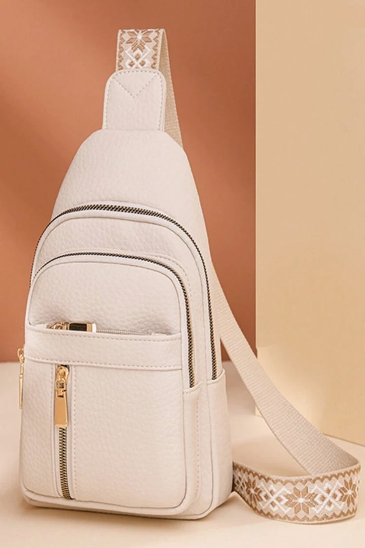 Quick-Change 2-Piece Textured Sling Crossbody (Bag + Strap)