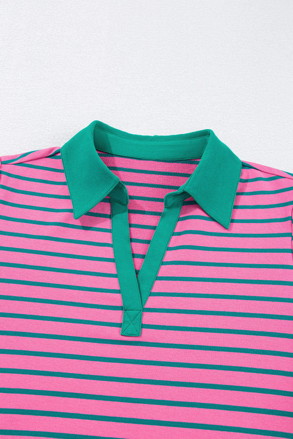PLUS SIZE✨Electric Pop Stripe Puff-Sleeve Dress (Pink + Teal)