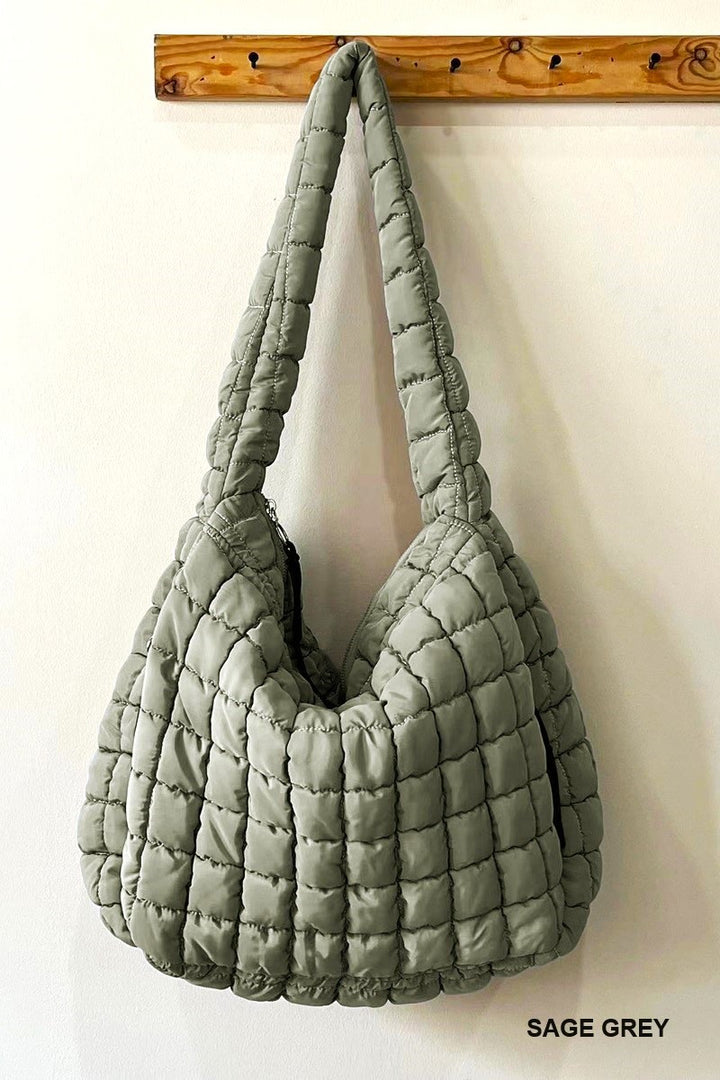 Cloud-Quilt Mega Tote — The “Carry Everything” Shoulder Bag 👜✨