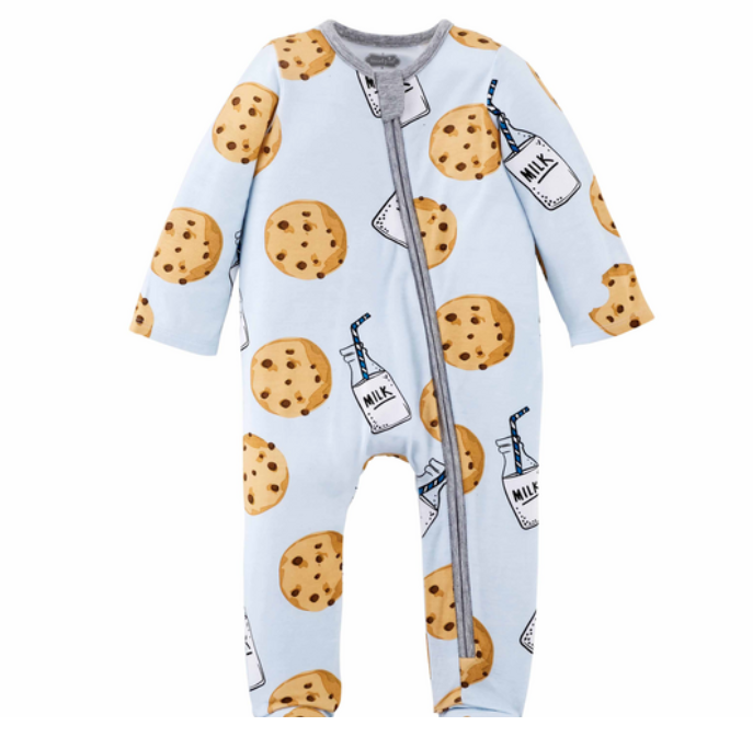 Mud Pie Blue Milk & Cookies Footie Sleeper
