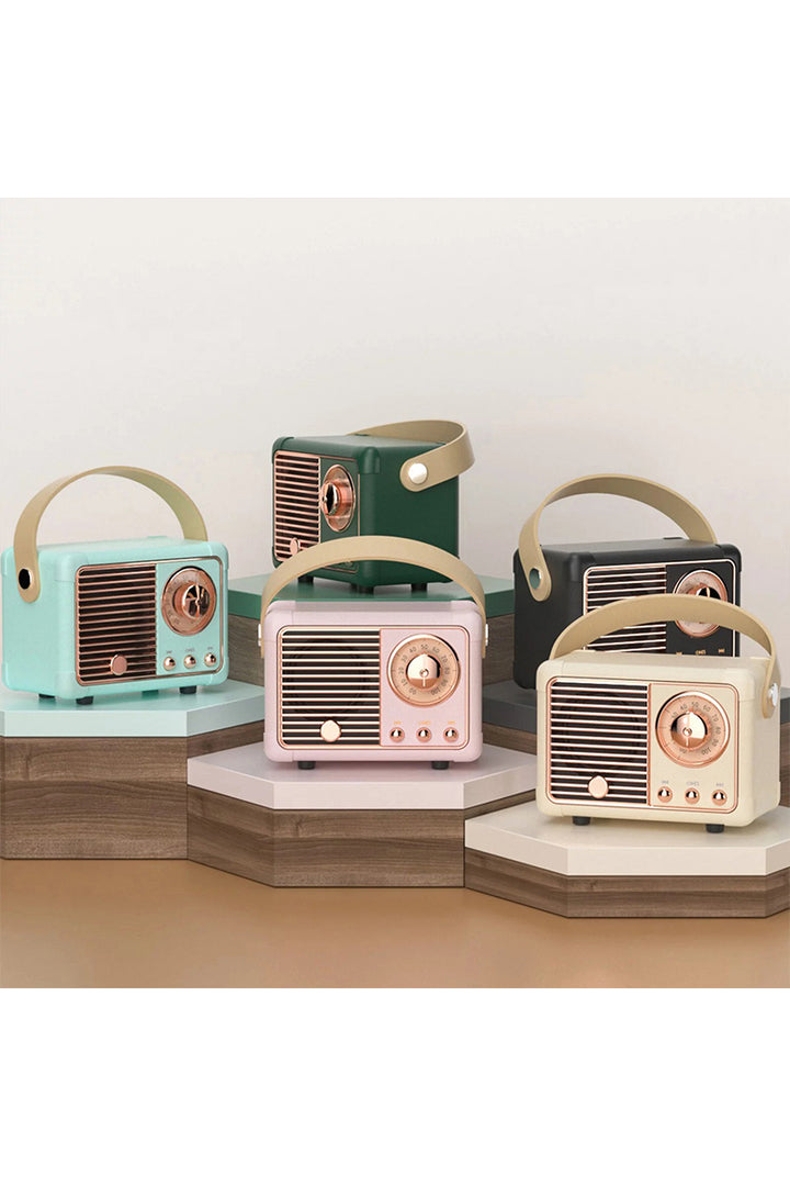Retro Mini Bluetooth Speaker + Pocket-Size Power with Vintage Vibes