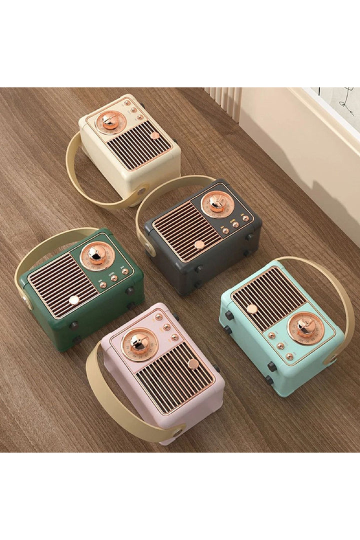 Retro Mini Bluetooth Speaker + Pocket-Size Power with Vintage Vibes