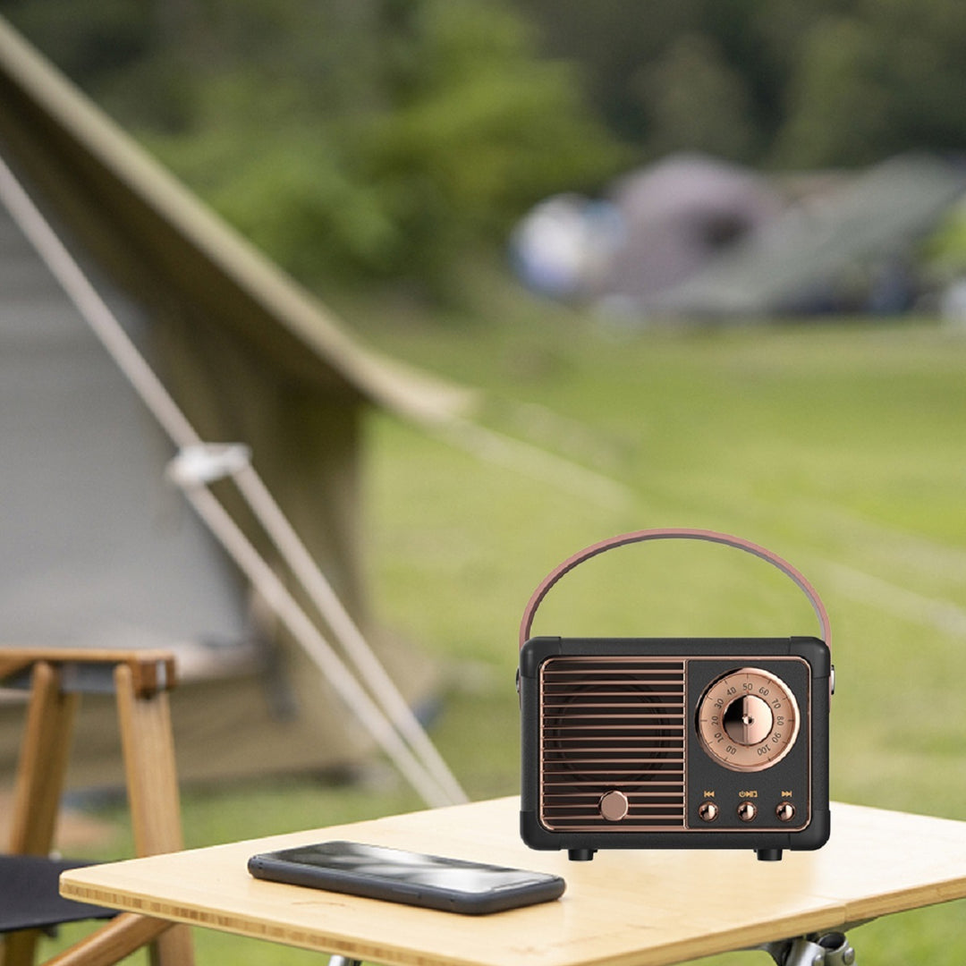 Retro Mini Bluetooth Speaker + Pocket-Size Power with Vintage Vibes