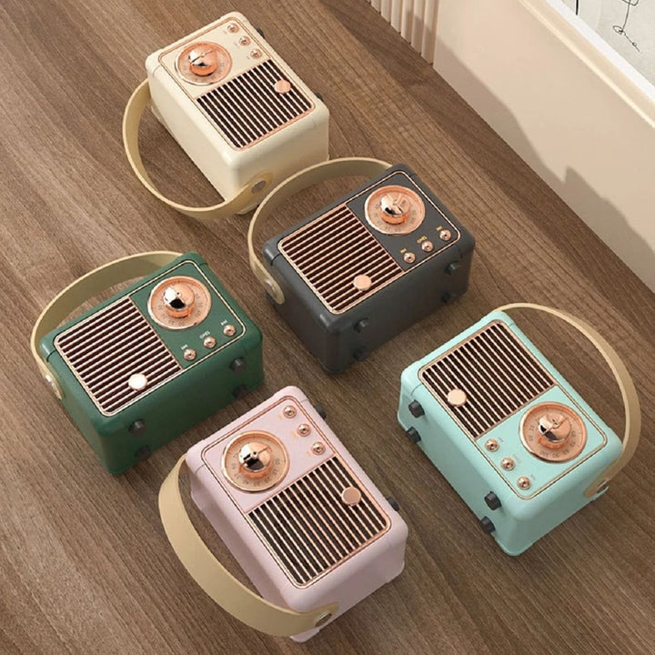Retro Mini Bluetooth Speaker + Pocket-Size Power with Vintage Vibes