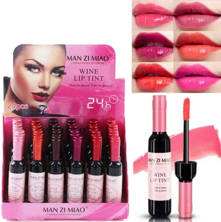 Sip &Stain: Wine Lip Tint – 24-Hour Plush Color (6 Shades)
