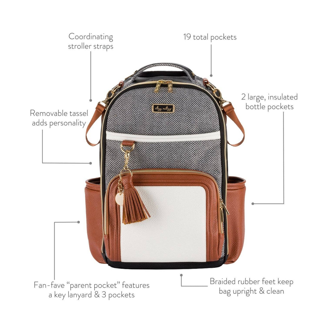 Itzy Ritzy - Vanilla Latte Boss Plus™ Backpack Diaper Bag