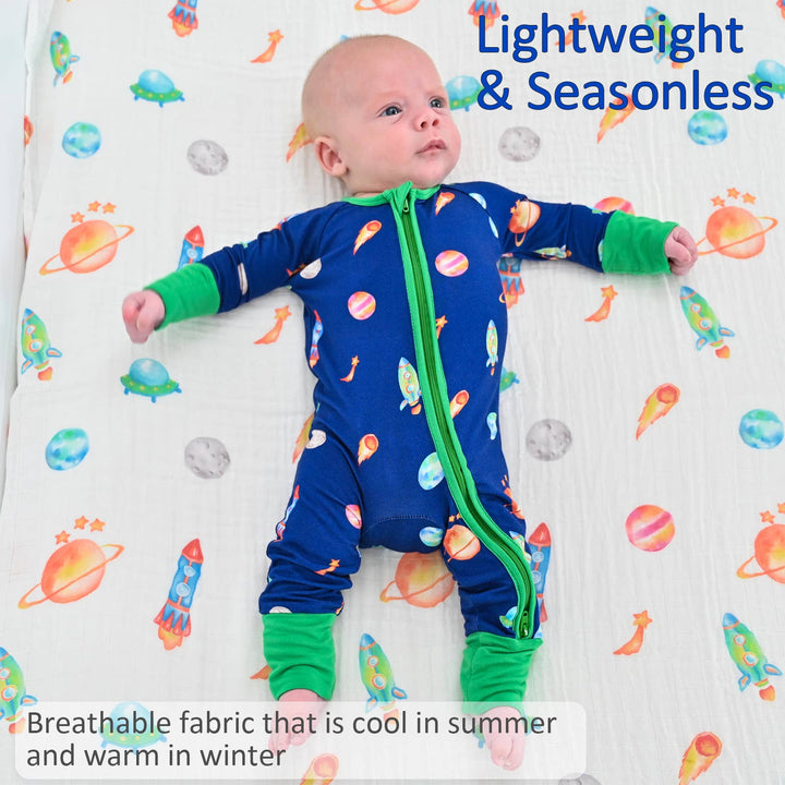 Beyond Space Baby Bamboo Pajamas, 2 Way Zipper