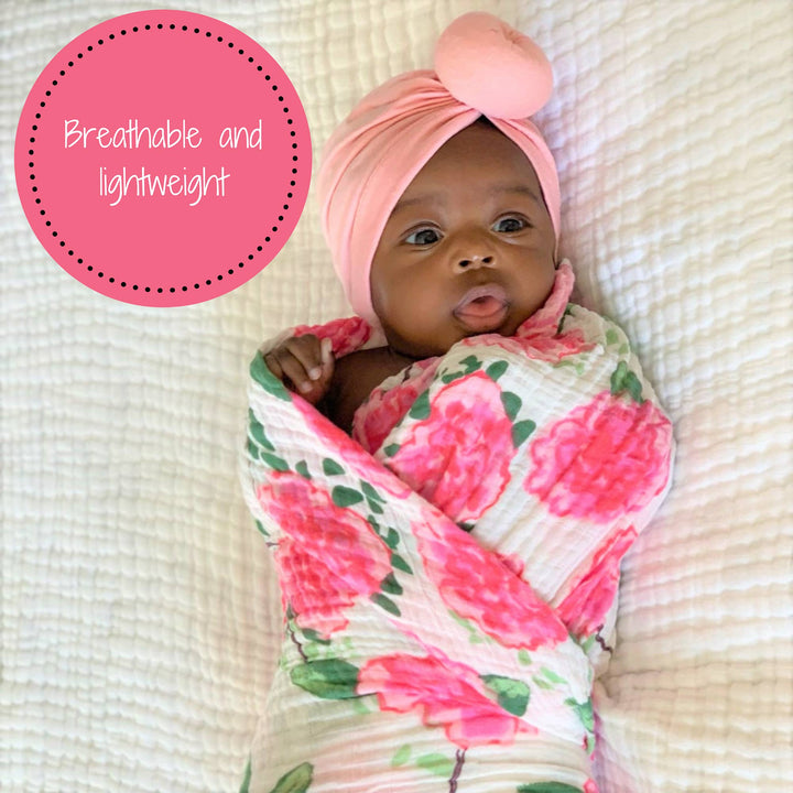 Live Life in Full Bloom Muslin Swaddle Baby Blanket