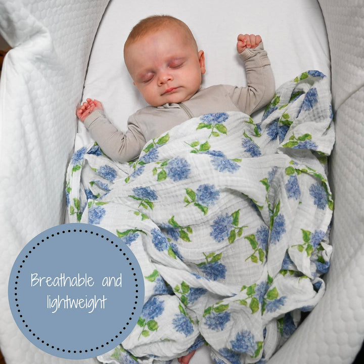 HydrangeaMuslin Swaddle Baby Blanket