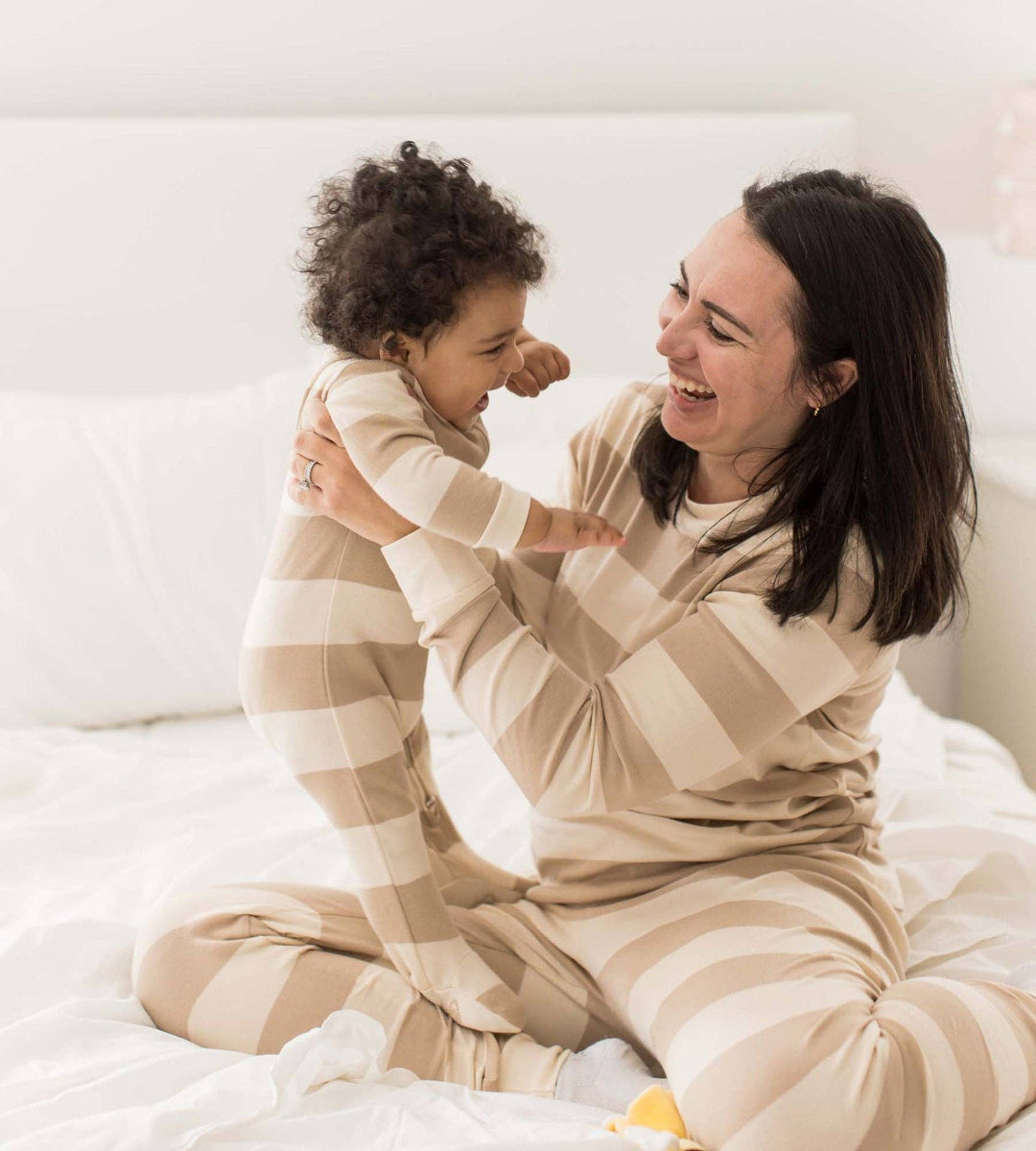 Burt's Bees Baby - Mommy & Me Rugby Stripe Organic Cotton Sleep & Play - Oat