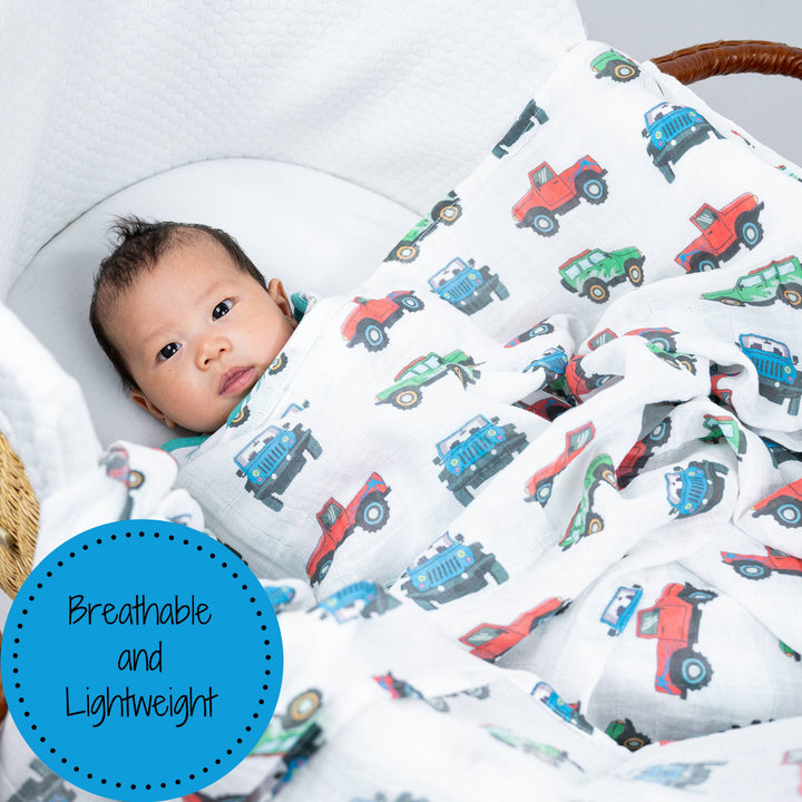 Jeep Vroom Vroom Zoom Baby Muslin Swaddle Blanket