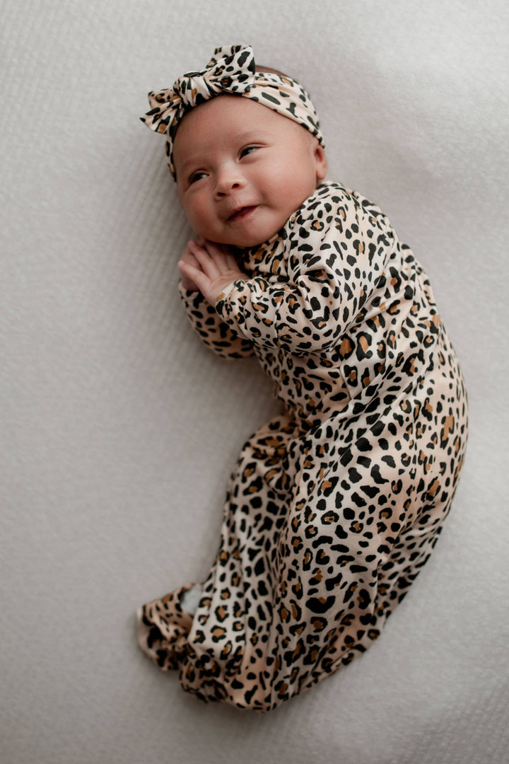 Bamboo - Leopard Print Knotted Gown