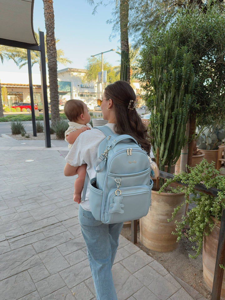 Itzy Ritzy - *NEW* Teddy Blue Boss Plus™ Backpack Diaper Bag
