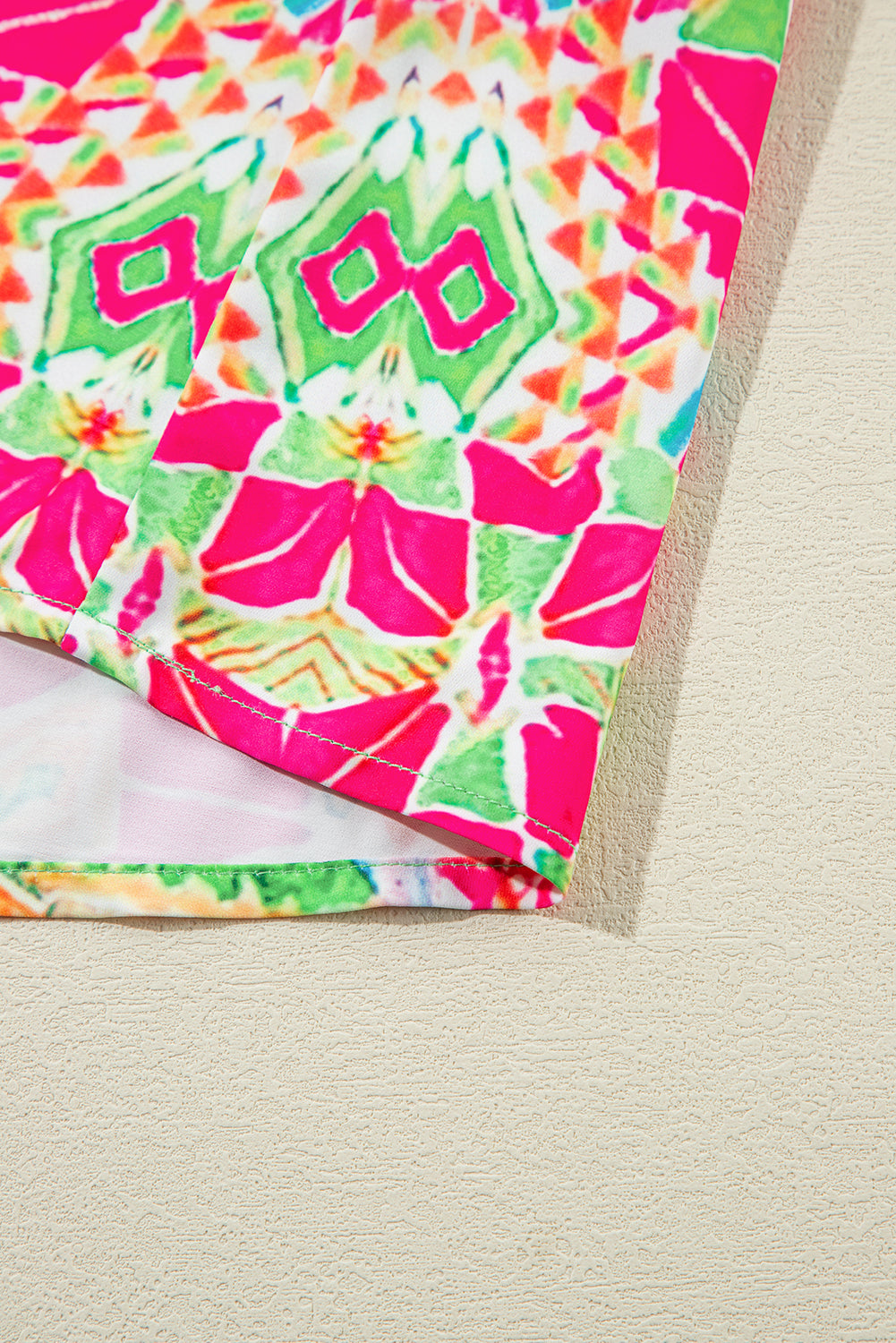 Geometric Neon Print Contrast Short Sleeve Shirt Dress