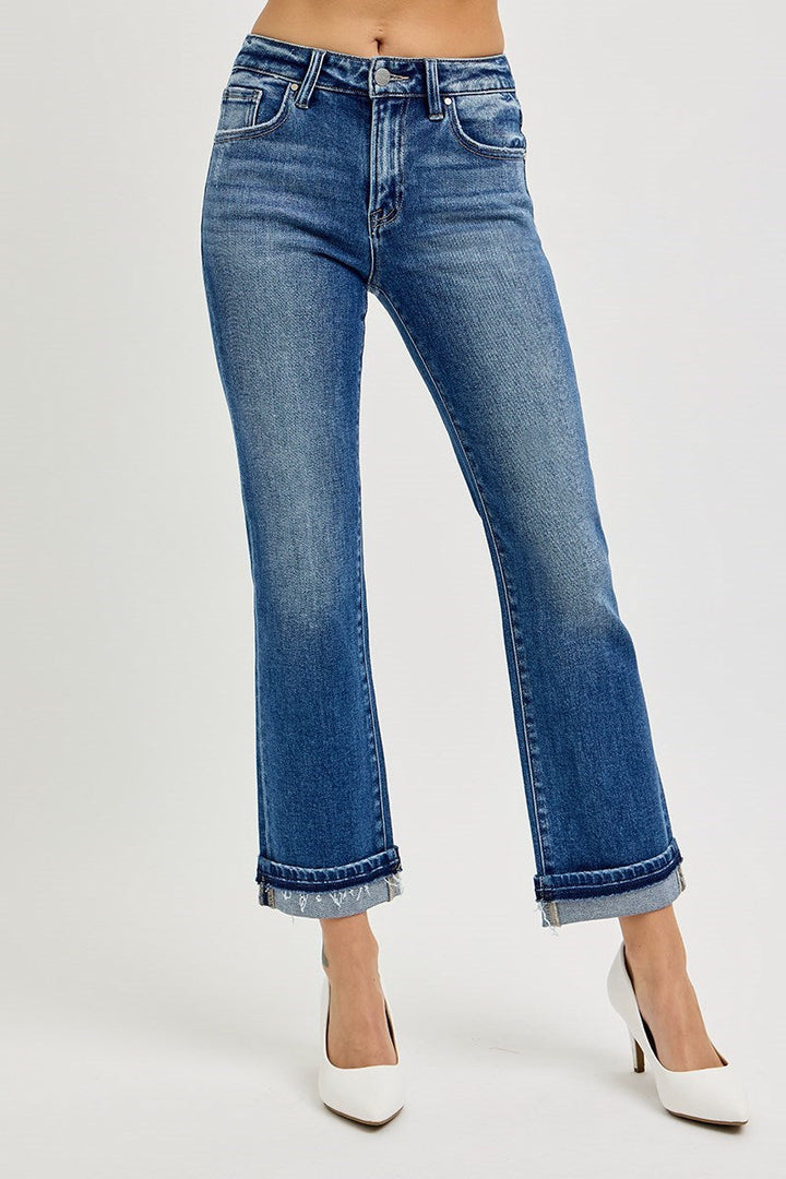 MID RISE  ▪️RISEN ▪️ANKLE STRAIGHT CUFFED JEANS
