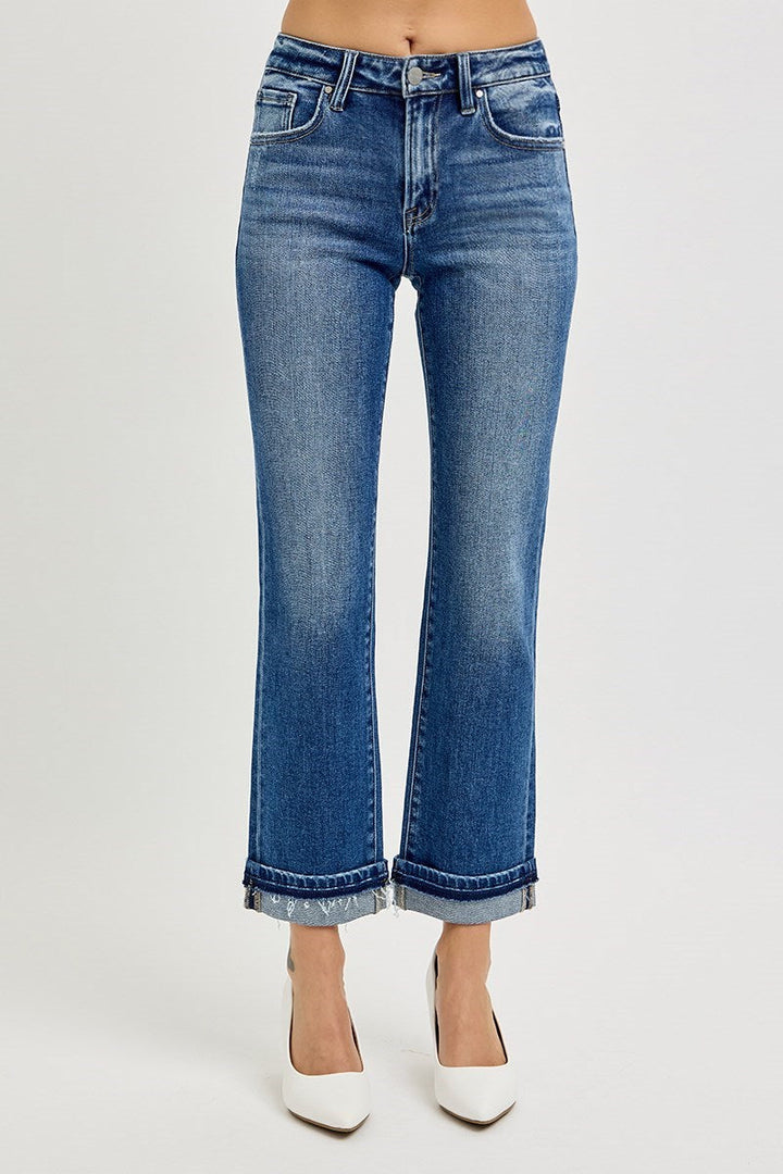 MID RISE  ▪️RISEN ▪️ANKLE STRAIGHT CUFFED JEANS