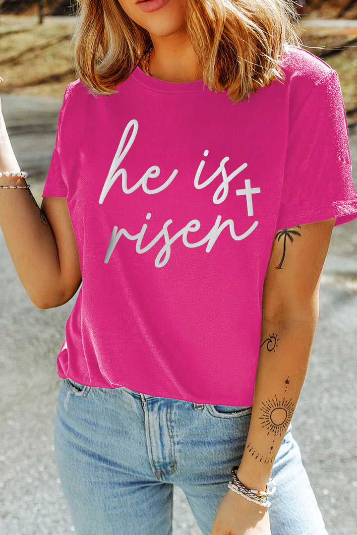 "He Is Risen" Hot Pink T-Shirt