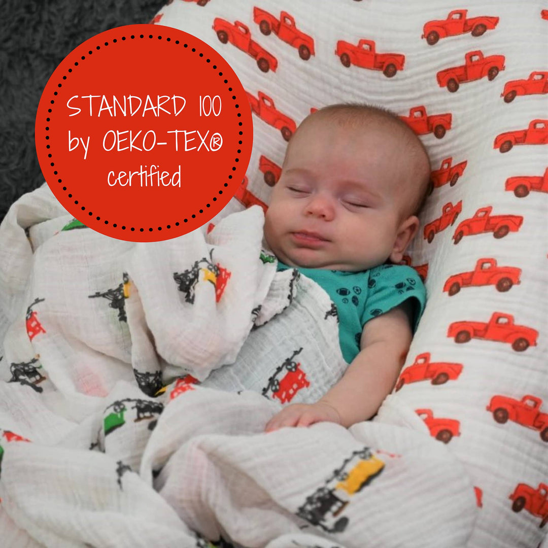 Train "Choo-Choo" Muslin Swaddle Baby Blanket