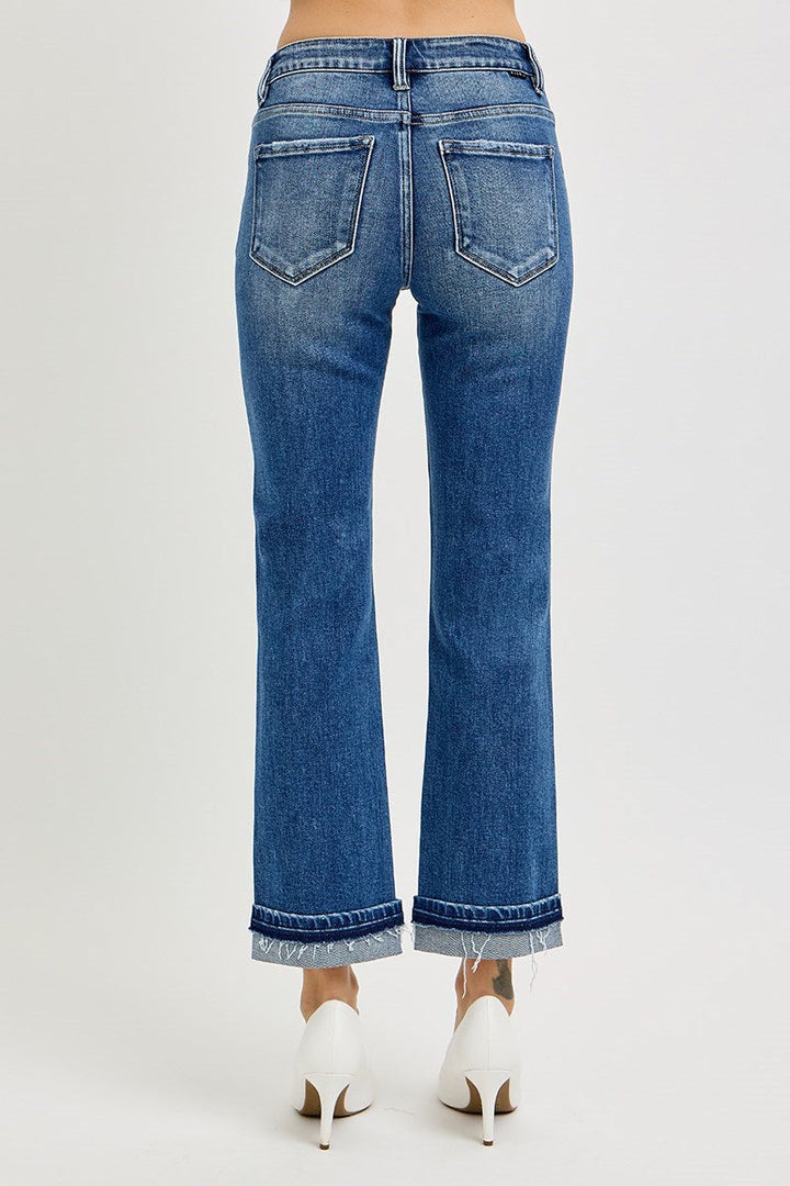 MID RISE  ▪️RISEN ▪️ANKLE STRAIGHT CUFFED JEANS