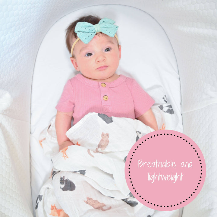 Here Kitty Kitty Muslin Swaddle Baby Blanket