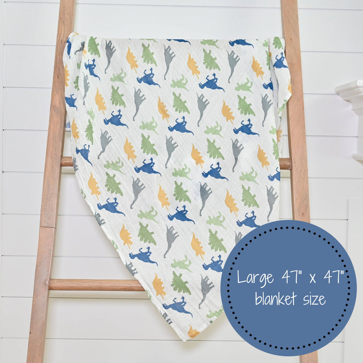 Rawr-Some Baby Muslin Cotton Dinosaur Blanket