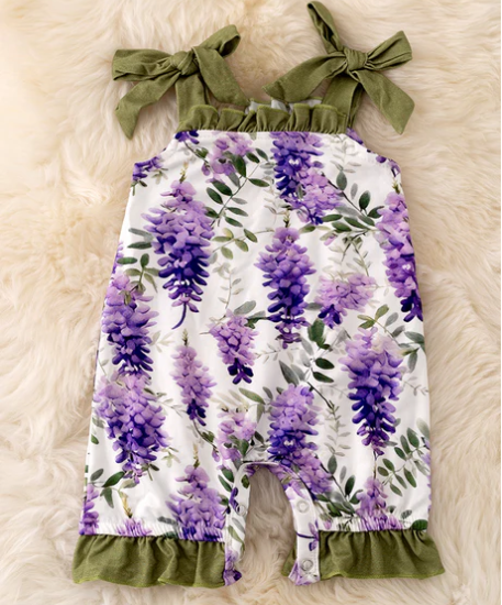 Wisteria Floral BAMBO One Piece Infant Romper