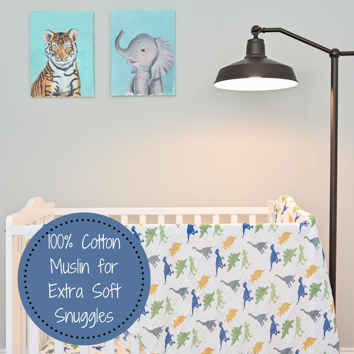 Rawr-Some Baby Muslin Cotton Dinosaur Blanket