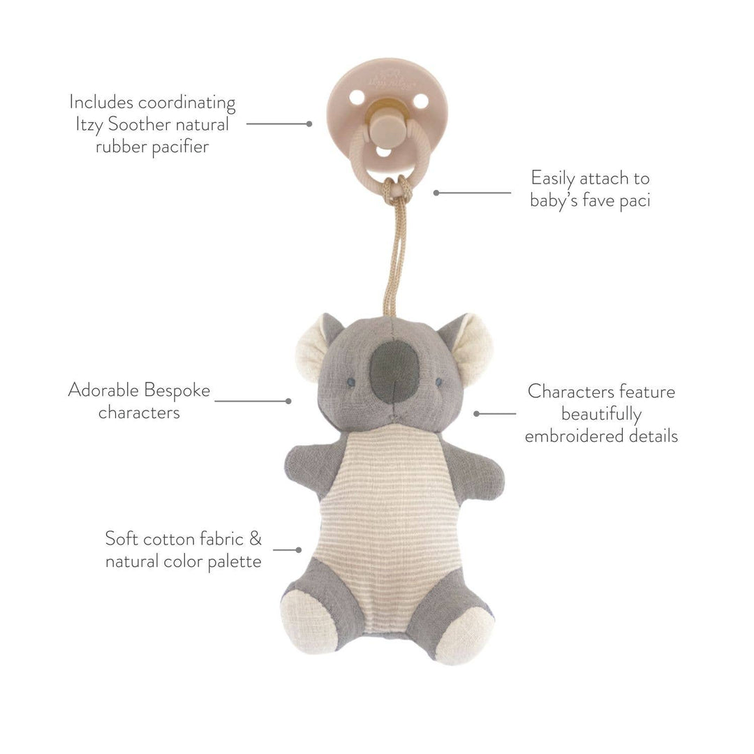 Itzy Ritzy - *NEW OPTIONS* Bitzy Pal Natural Rubber Pacifier & Plush: Bunny