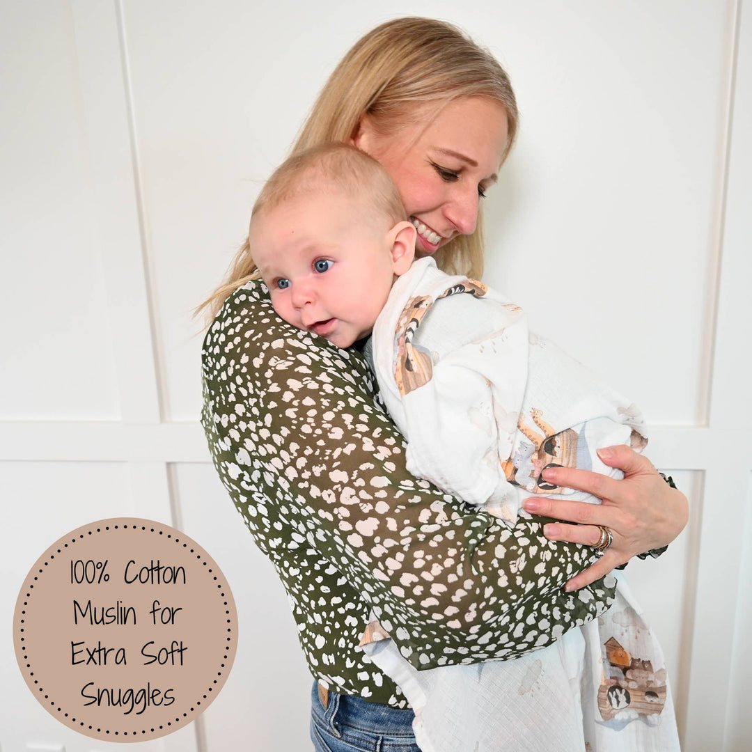 Noah's Ark Muslin Swaddle Baby Blanket