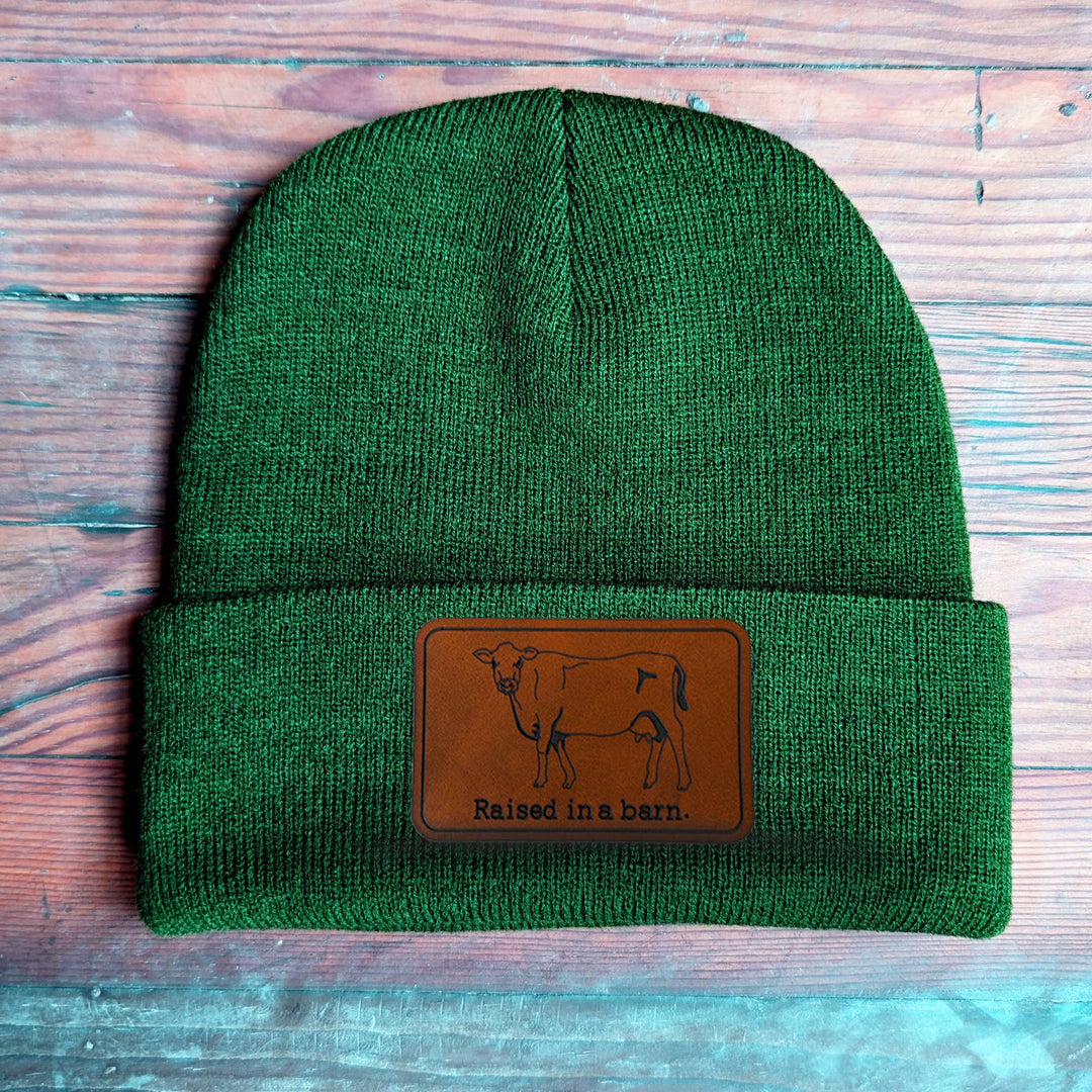 Raised in a Barn Cow Kid Beanie