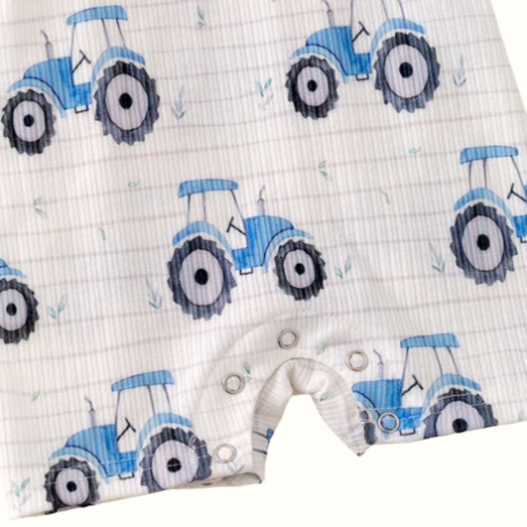 Blue Tractor Infant Boys Short Romper