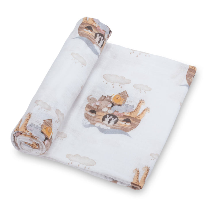 Noah's Ark Muslin Swaddle Baby Blanket