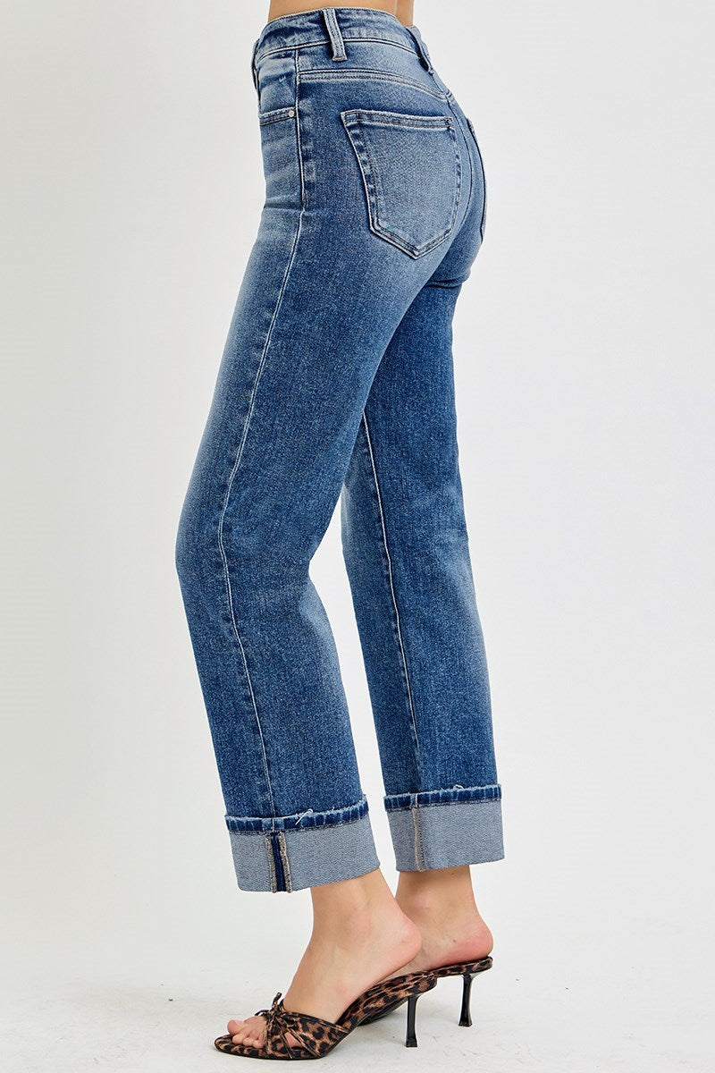 TUMMY CONTROL ▪️RISEN ▪️ HIGH RISE CROP STRAIGHT JEANS