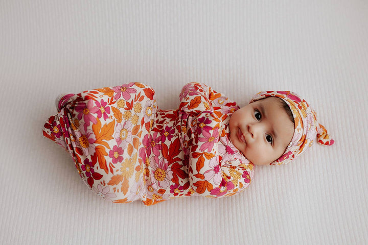 Bamboo - Wild Child Pink Floral Knotted Gown & Bow