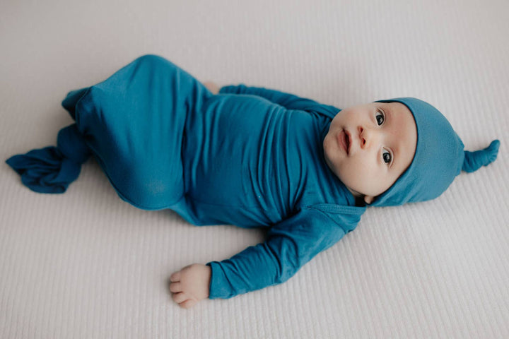 Bamboo - Peacock Blue Knotted Gown