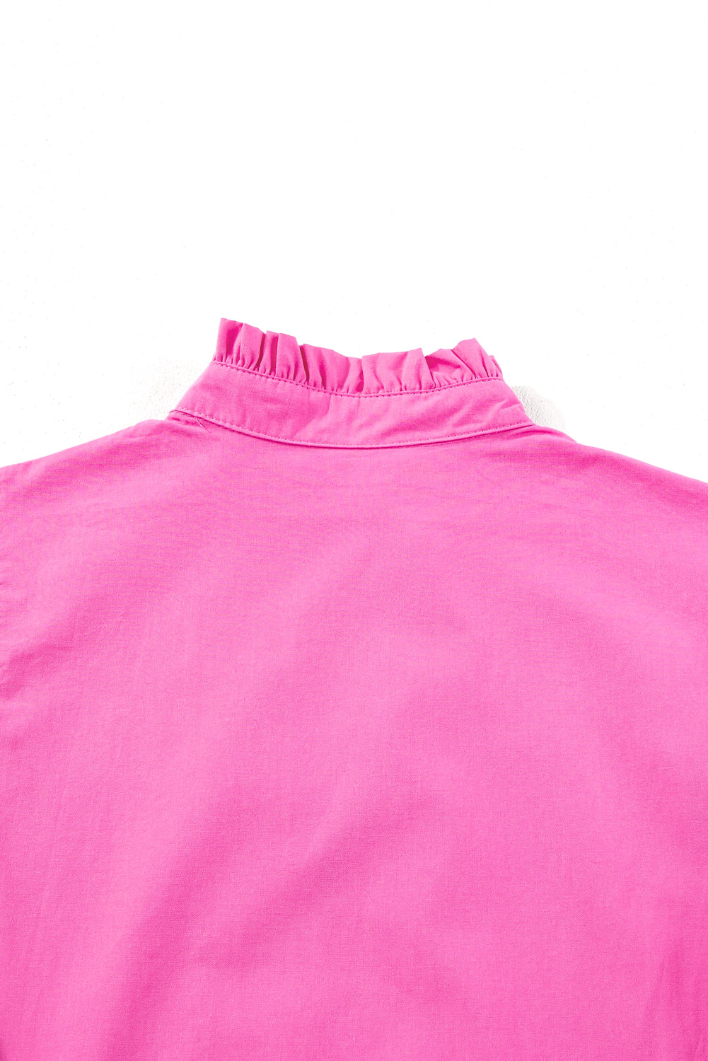 Hot Pink Ric Rac Trimmed Flutter Sleeve V Neck Tiered Dress