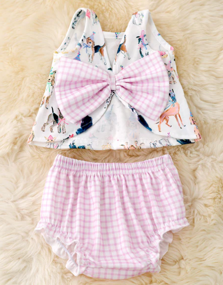 2 Piece Party Dogs Infant Girl's Outfit