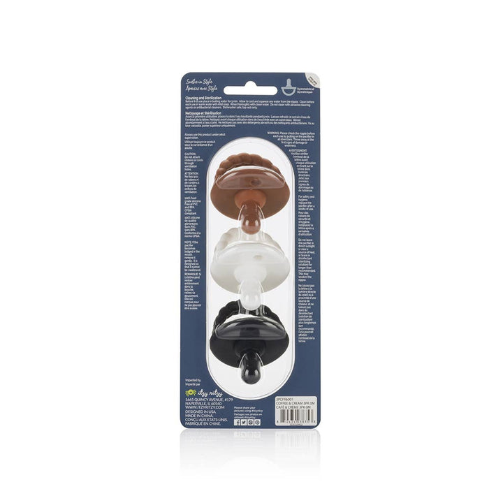 Itzy Ritzy - Sweetie Soother™ Silicone Pacifier Set of 3 Coffee & Cream: Coffee & Cream