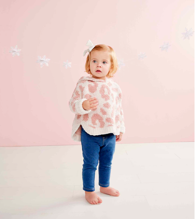 Mud Pie Chenille Pink Leopard Poncho