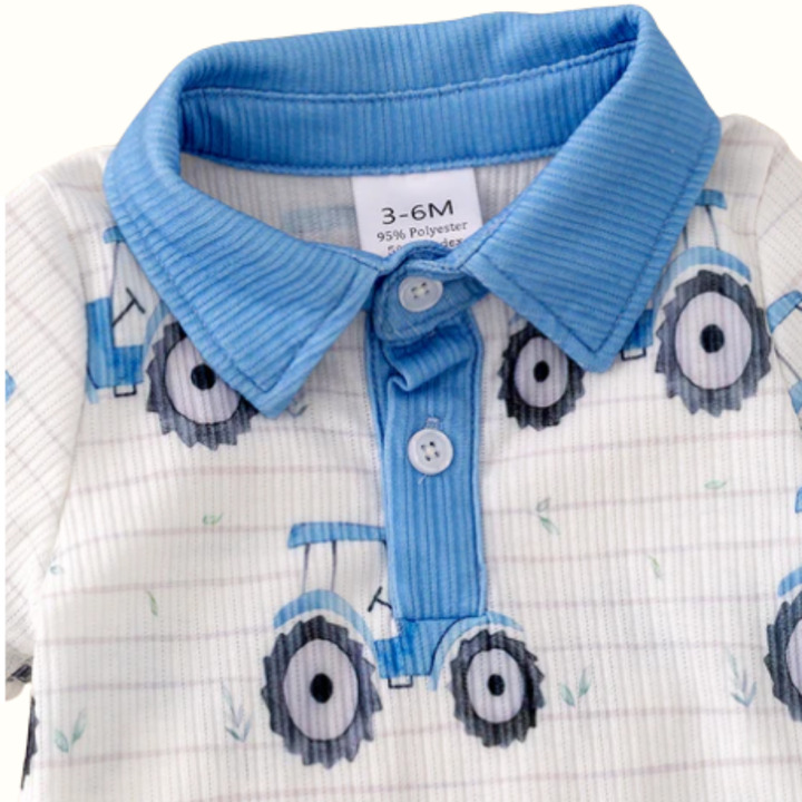 Blue Tractor Infant Boys Short Romper