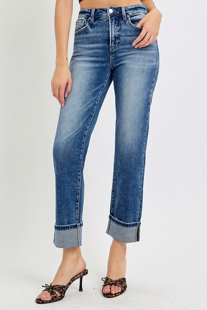 TUMMY CONTROL ▪️RISEN ▪️ HIGH RISE CROP STRAIGHT JEANS