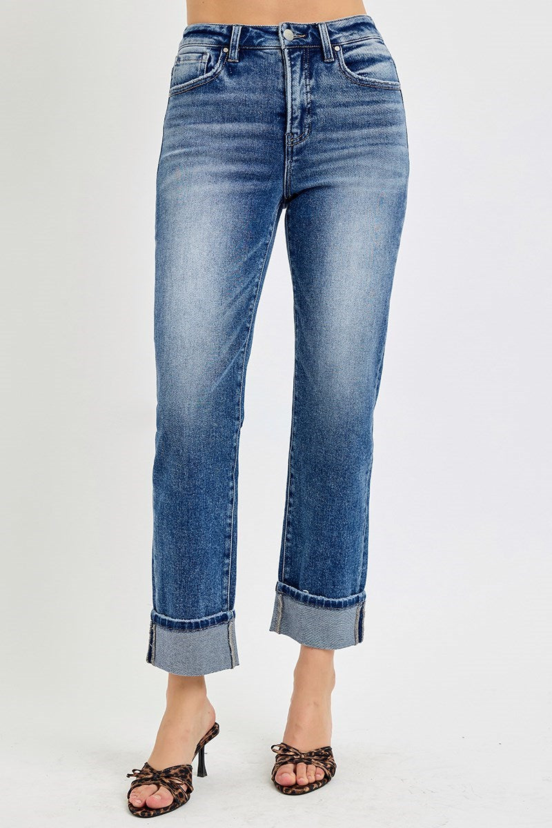 TUMMY CONTROL ▪️RISEN ▪️ HIGH RISE CROP STRAIGHT JEANS